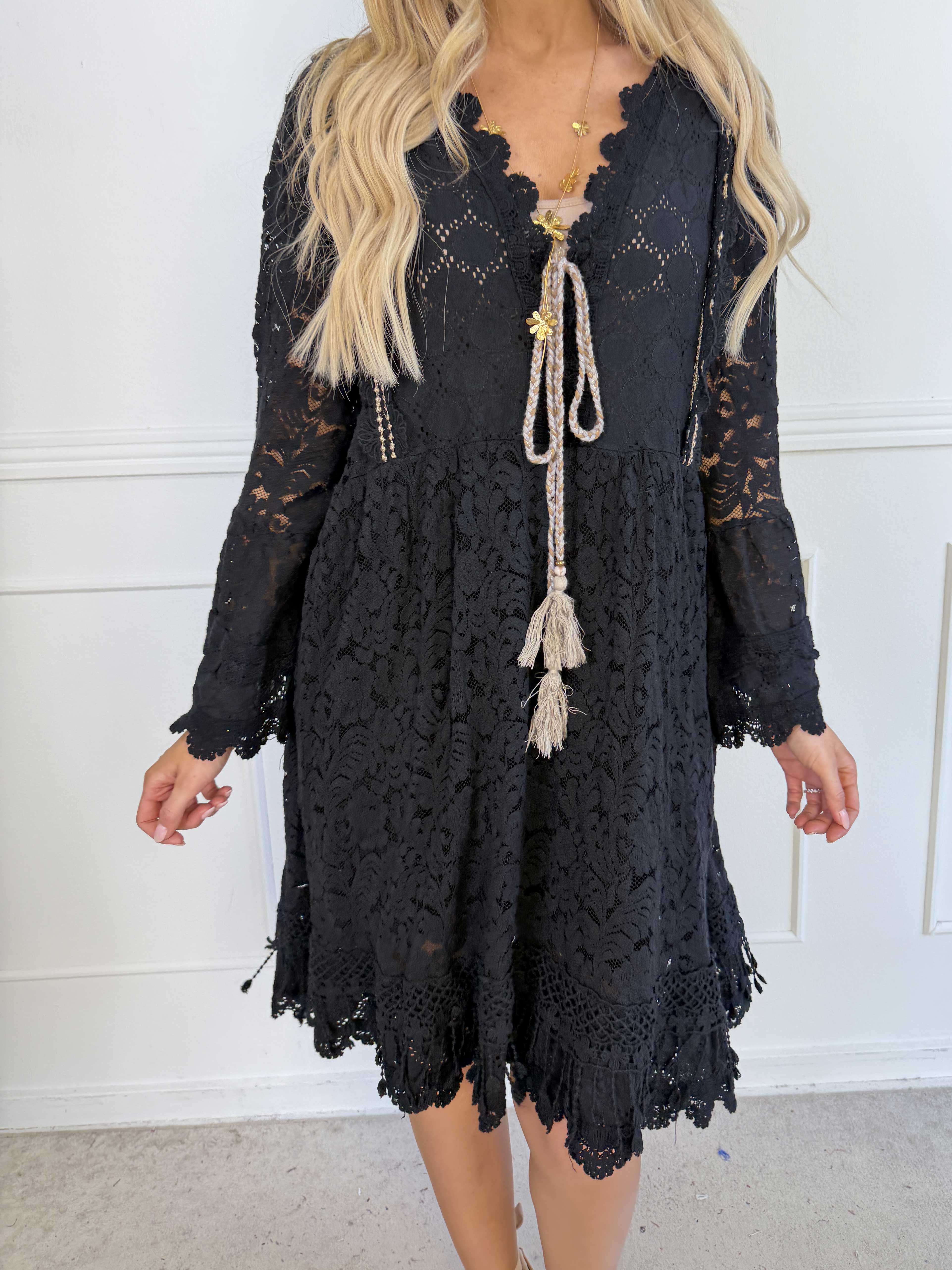 Odessa - Feminin blonde tunikakjole i en bomuldsblanding